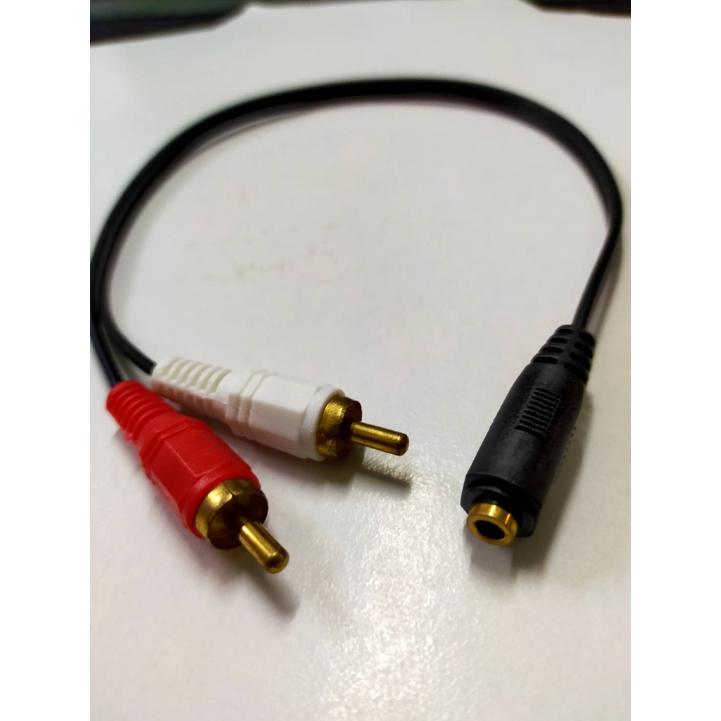 3.5Mm Stereo Audio Female Jack To 2 Rca Male Socket To Headphone Cableแจ๊ส3.5มม.(แจ๊สหูฟัง) เป็น แจ๊สAV (แจ๊สลำโพงเสียง)