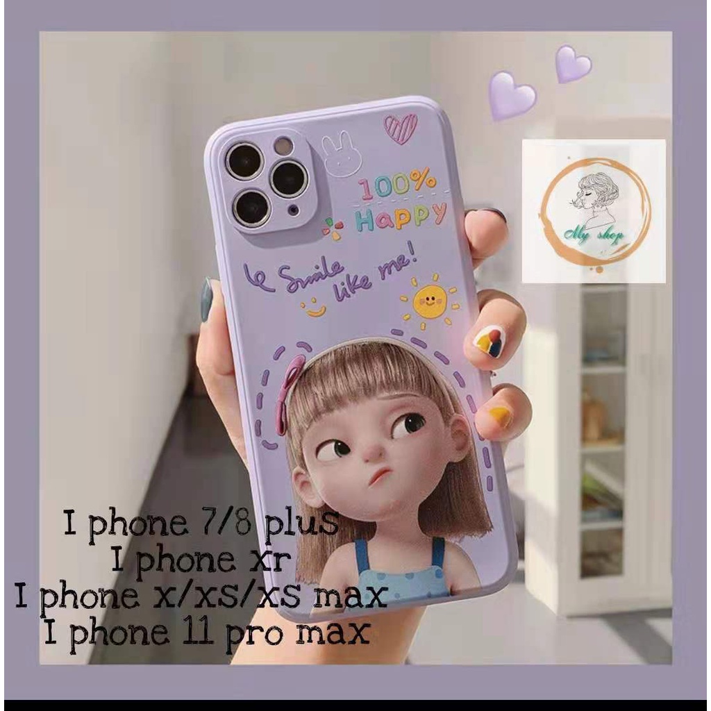 เคสโทรศัพท์ไอโฟนสีม่วงน่ารัก I Phone 7/8 plus,I phone xr,I phone x/xs/xs max,I phone 11 pro