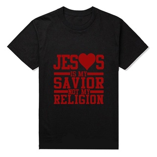 ใหม่ เสื้อยืด ผ้าฝ้าย 100% พิมพ์ลาย Jesus Is My Savior Not My Religion แฟชั่น สําหรับผู้ชาย ส่งฟรีสามารถปรับแต่งได้