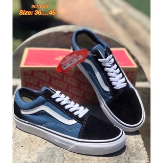 🛒VANS old skool สีน้ำเงิน💓พร้อมกล่อง🛍sz.36-45