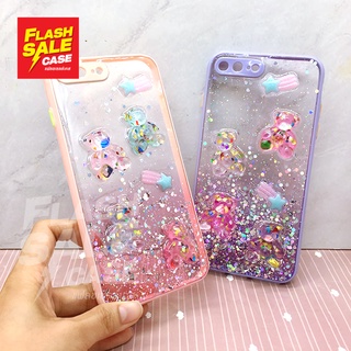 SAMSUNG A12(5G) A20/A30 A22(5G) A32(5G) เคสมือถือ TPU ขอบสีกันกล้อง กากเพชรกริตเตอร์ไล่สีติดอไหล่หมีน่ารักๆ