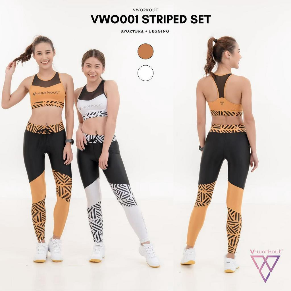 VWO001 Sport Bra (BK/OR) & Sport Legging (BK/OR) & Shorts (BK)