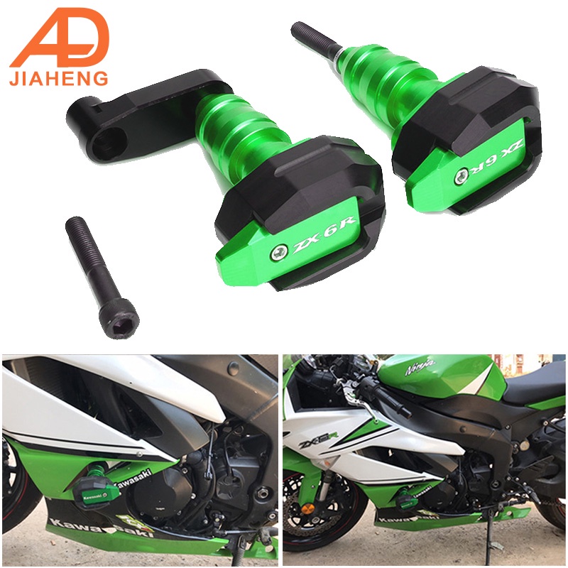 ปรับโฉม&For Kawasaki ZX6R ZX 636 6R Frame Slider Pad Crash Engine Guard