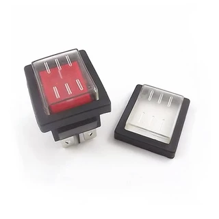 KCD3 KCD4 KCD2 สวิตช์กระดก ยาง ไฟบ้าน 25 x 31 มม. 250V/15A 125V/20A 3ขา 4ขา,3 Pins, 4 Pins Rocker Switch ON OFF AC Power