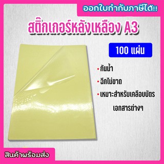 สติ๊กเกอร์ใสหลังเหลือง A3+ (53x35 cm.), สติ๊กเกอร์ A3+ (100 แผ่น) , สติกเกอร์พลาสติก PVC , สติ๊กเกอร์อเนกประสงค์ A3 , สต