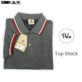 เสื้อโปโลชาย เสื้อคอปกชาย/หญิง แขนสั้น แบบคลีบ POLO ผ้าCOTTON (สีท็อปดำ)