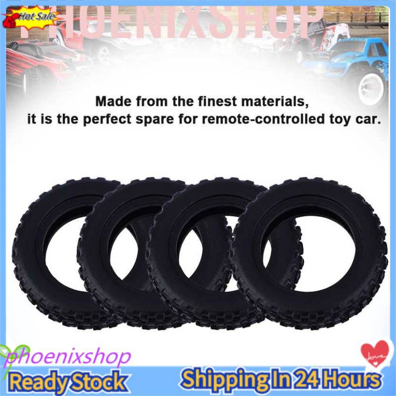 Phoenixshop 4 ชิ้นล้อพลาสติกความตึงเครียด Tyre ยางสําหรับ Wltoys K979 K989 RC รถชุด❤บี