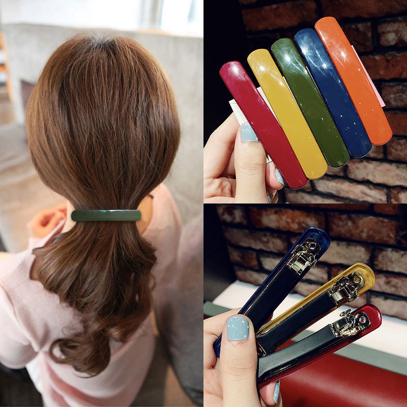 กิ๊บติดผมสีล้วน ผิวเงา Korean spring clip กิ๊บติดผมแบบสปริง ขนาด 9 cm. กิ๊บหนีบผมสปริง กิ๊บผม หนีบผม กิ๊บสไตส์เกาหลี