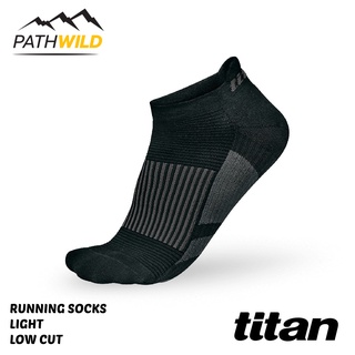 ถุงเท้าข้อสั้น TITAN RUNNING SOCKS LIGHT LOW CUT สี BLACK/GRAY ออกแบบให้เหมาะกับการ JOGGING ซับพอร์ทดี ระบายอากาศดี