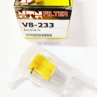 กรองเบนซิน DATSAN620  สีใส รูน้ำมันเข้าออก6มิล V8-233 (1ลูก)