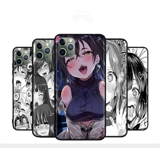 H-1 เคสโทรศัพท์ซิลิโคน แบบนิ่ม ลายอนิเมะ Ahegao สําหรับ Samsung Galaxy A9 A6 A8 J6 M10 J8 A7 Plus