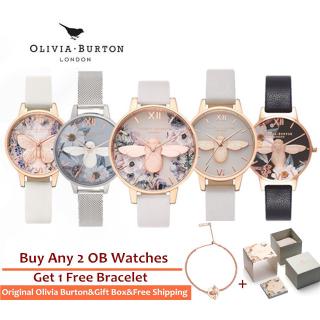 นาฬิกาข้อมือสายหนังสำหรับผู้หญิง Olivia Burton