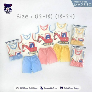 Mami Baby ชุดคอกลม / เสื้อกล้าม+กางเกงขาสั้น Size 3-6, 6-12, 12-18, 18-24M