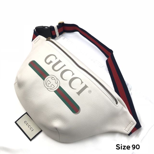 Gucci​ Print​ leather​ mini​ belt​ bag