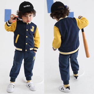 Autumn Winter Boys Girls Baseball Jacket Button down Thicken Casual Outwear Kids Fleece Lined Jacket Coat Children Outfits 1-7T