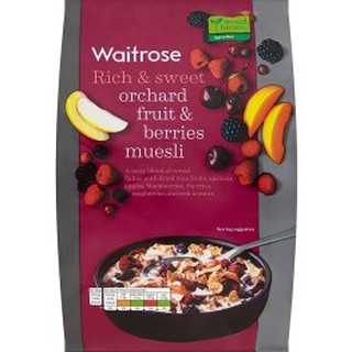 ราคาพิเศษ!! Waitrose Rich&amp; Sweet Orchard Fruit&amp;Berries Muesli1kgคุณภาพระดับพรีเมี่ยม