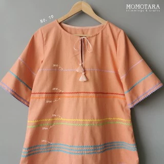 MOMOTARA No.70 (ชุดที่ 4) เทปถัก Braid ซิกแซก Ric Rac Braid ขนาด 0.8 CM ยาว 36 หลา เทป ริบบิ้น diy วัสดุตกแต่ง