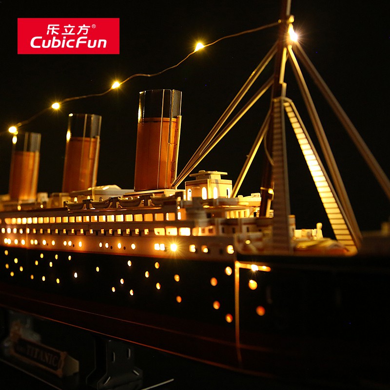 Le Cube 3D จิ๊กซอว์สามมิติ LED รุ่น Titanic DIY จำลองโมเดลเรือจำลอง  เรือสำราญ โมเดลของเล่น - n8p3zmqmrb - ThaiPick