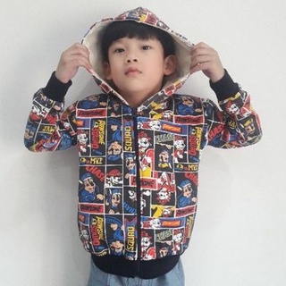 ■มือ1 เสื้อฮู๊ด jacket เด็ก ลาย paw patrol กันแดด กันลม  ซิบผ่าหน้า มีกระเป๋าข้างตัว