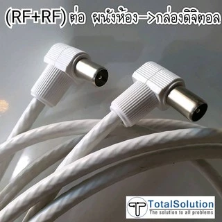สายอากาศ พร้อมหัว สายRG6 เส้นสั้น-ยาว สั่งตัด ใช้กับจานดาวเทียม เสาอากาศ ทีวีดิจิตอล ระบบMATV เสียบผนัง