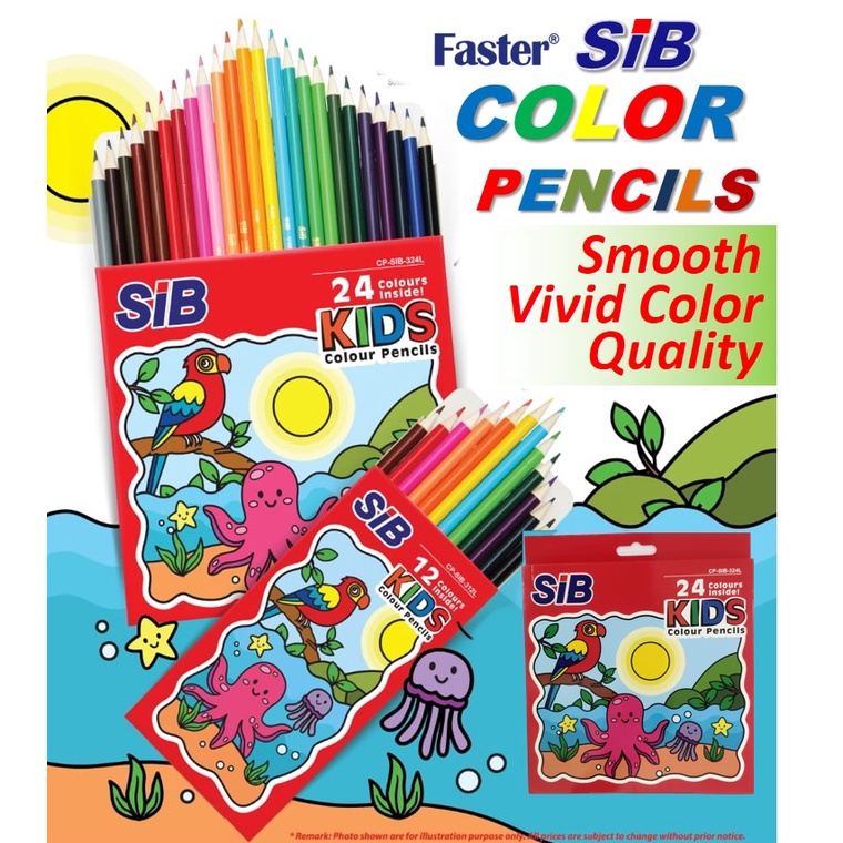 SIB by Faster Color Pencils ดินสอสี 12L 24L (สีเพนซิล)