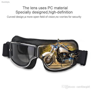 ✎﹊Aviator Retro Goggles Black Cover - แว่นตากันลมทรงเยอรมัน กรอบสีดำ