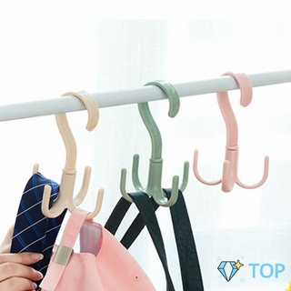 ที่แขวนของแบบตะขอ 4 แฉก หมุนได้ 360 องศา ที่แขวนของแบบตะขอ คละสี ที่แขวนของ / 4 Position Cloth Hanger