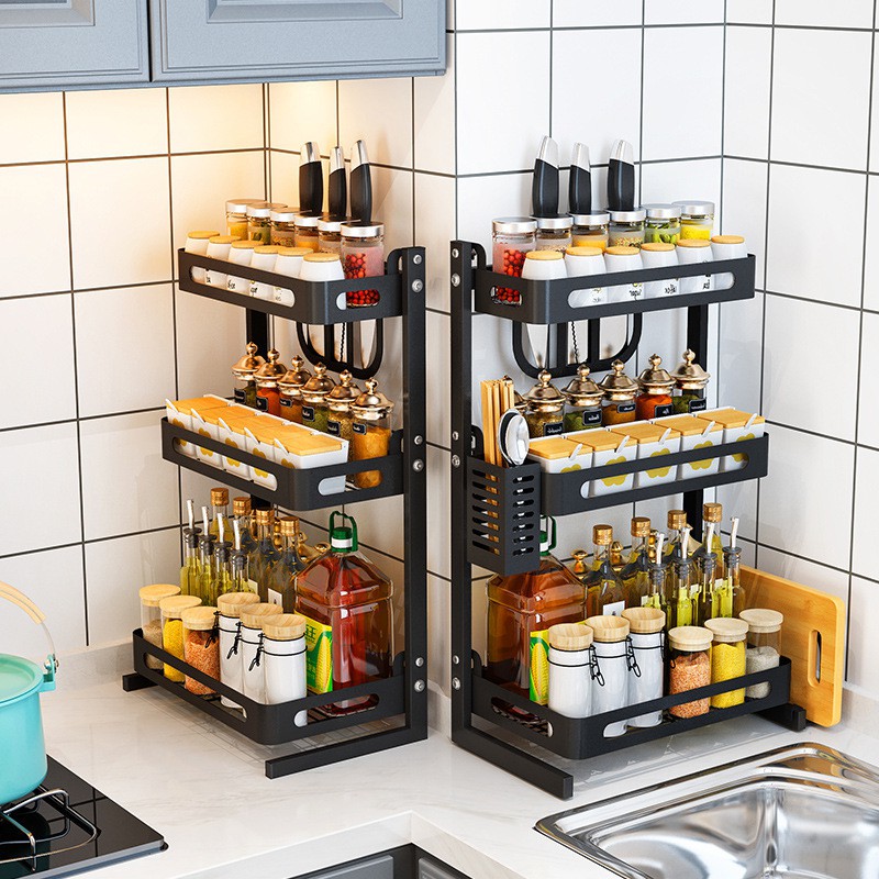 Stainless Steel Kitchen Spice Rack Organizer Spice Jars Bottle Stand