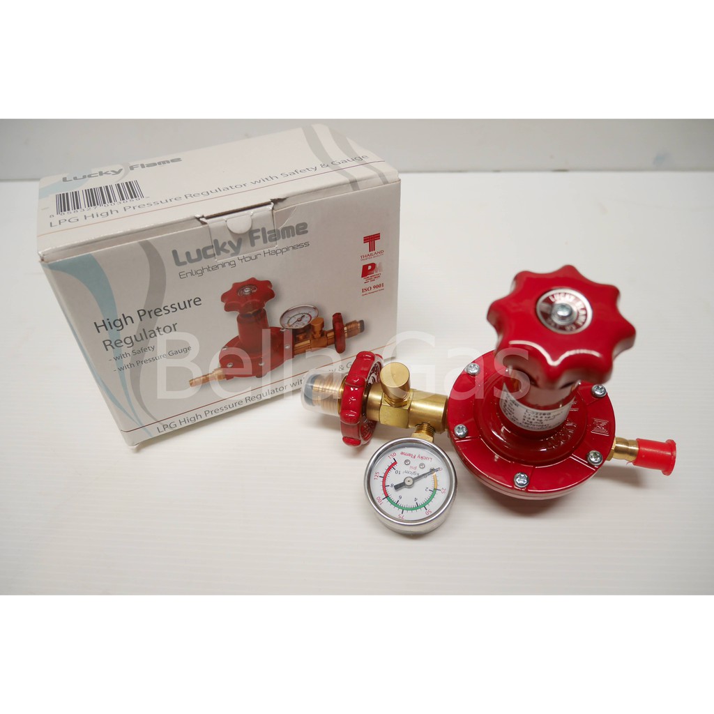 LUCKY FLAME - หัวปรับแก๊สแรงดันสูง (High) รุ่น L-322SG มีมาตรวัดความดัน ...