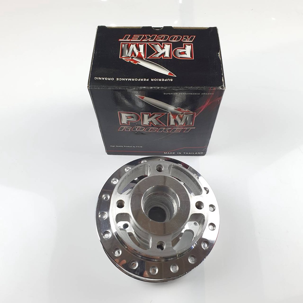 ดุมหน้าดิสกลึง PKM รุ่น NOUVO/MIO/FINO น็อตจานดิส4รู ฉลุลาย รหัสสินค้า 018029