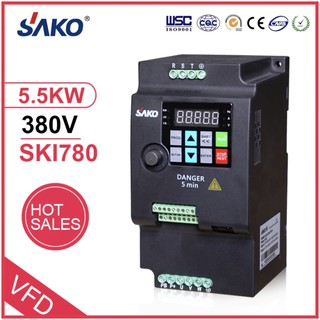 5.5KW อินเวอร์เตอร์  380V TO380Vตัวแปรความถี่ สำหรับมอเตอร์ ควบคุม ความเร็ว Converter SAKO SKI780   MINI VFD