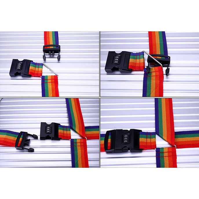**Best Price** สายรัดกระเป๋าเดินทาง คาด 4 ทิศ มีรหัสล็อค - Luggage Belt