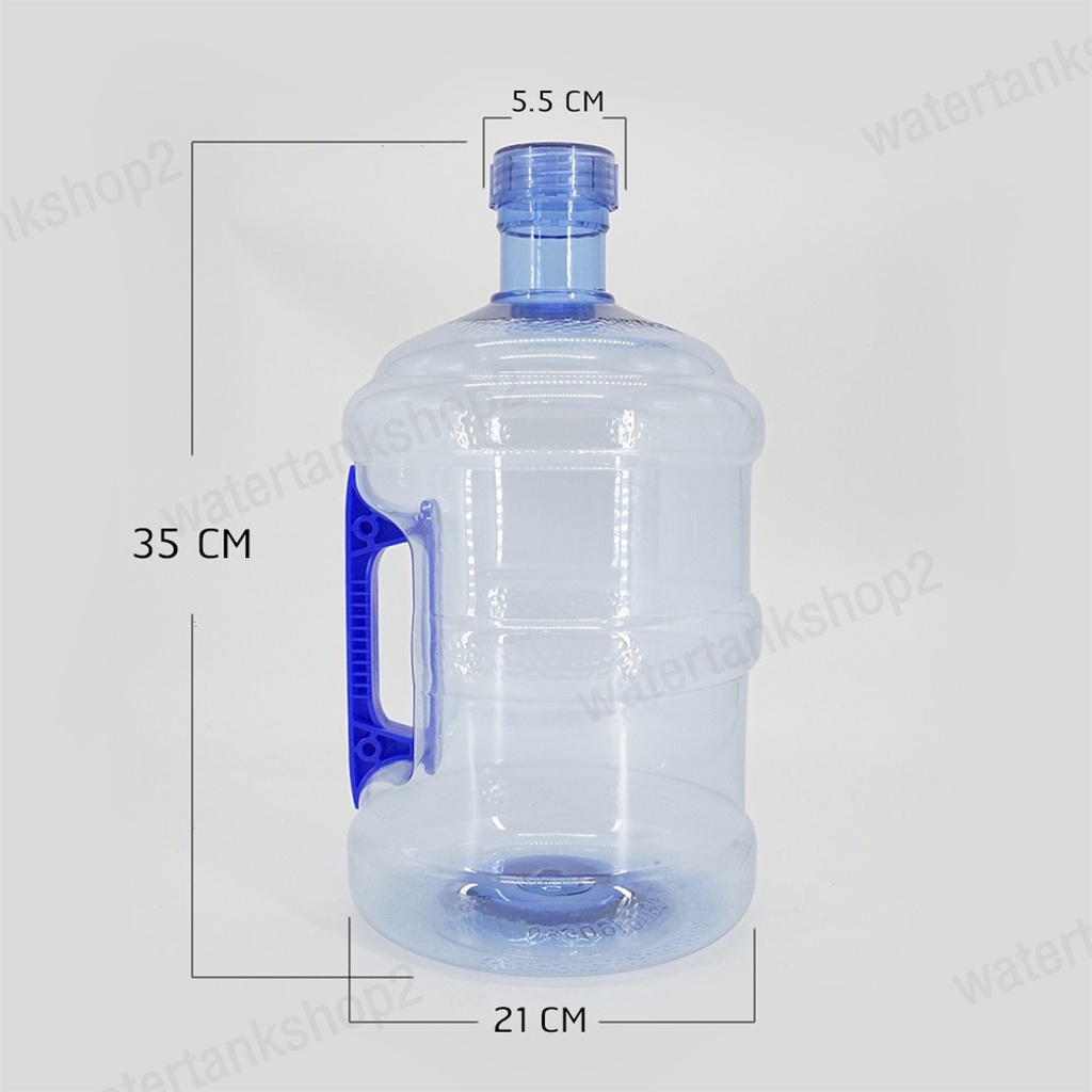 Watertankshop ถังน้ำ ถังน้ำดื่ม PET ขนาด 7.6 ลิตร  มือจับ ถังฝาเกลียว สีน้ำเงิน /ชุด12ใบ - รูปที่ 6