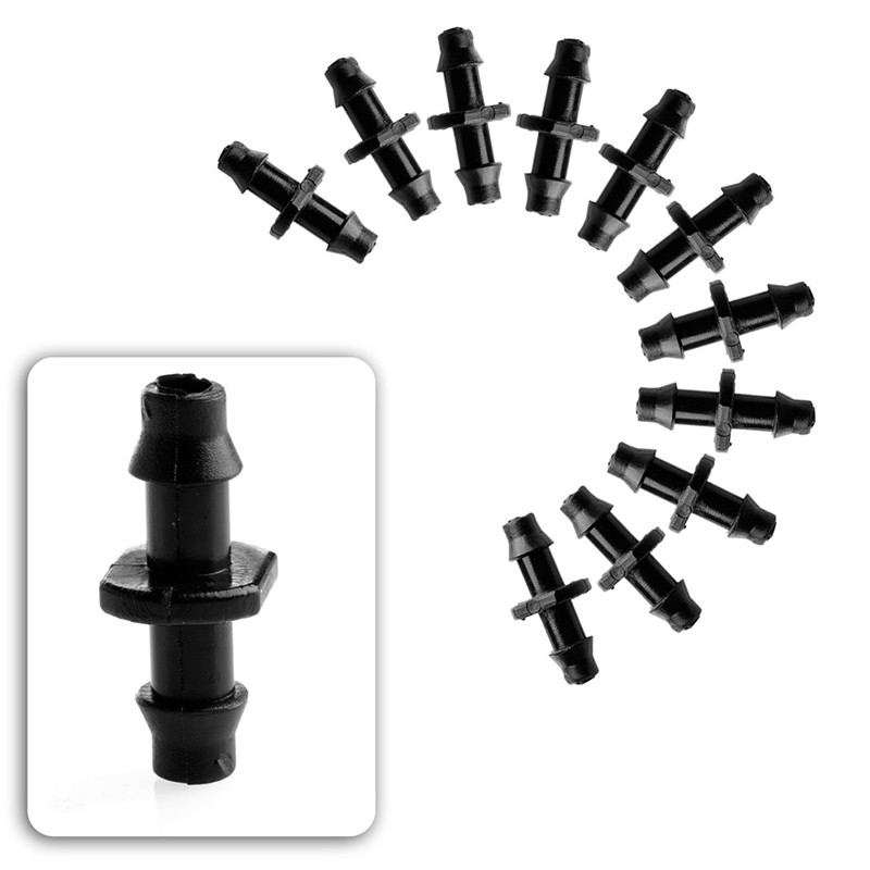 TOP 100PCs Barbed Connector Double Way 1/4" Fr 4/7mm