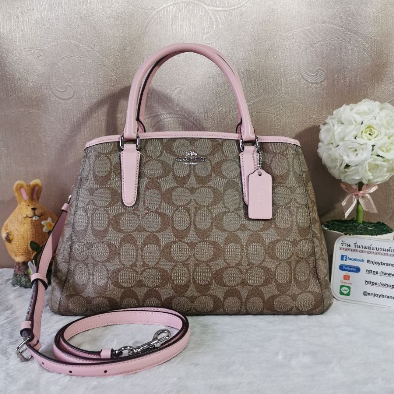 COACH F58310 SMALL MARGOT CARRYALL SILVER/KHAKI BLUSH 2