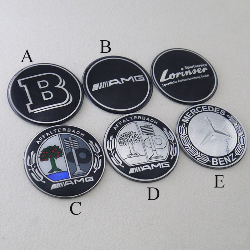 1X 75 มม.AMG ล้อ Hub Caps ฝาครอบสติกเกอร์สัญลักษณ์สําหรับ Mercedes ราคา ถูกที่สุด ดีลบีเคเค
