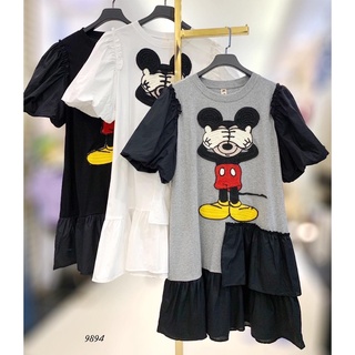 🌈🌿🌼🌺🌸🧡🤎🇰🇷Mickey Balloon Sleeve Dress