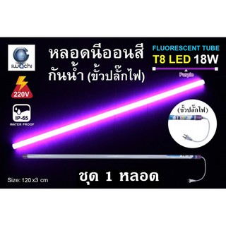 Zeberg หลอดนีออนสี พร้อมปลั๊กเสียบ รุ่นใหม่ LED T8 18W สีม่วง