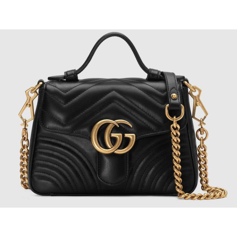 กระเป๋าสะพายกระเป๋าถือใบเล็ก Gucci GG Marmont ขนาด 21 ซม