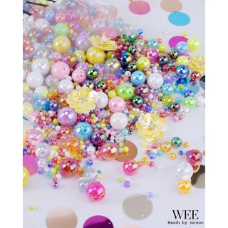 7/7 Weevy weebeads  ลูกปัด กลมรุ้งคละไซส์ มีหลายสีหลายขนาดให้เลือก สินค้าพร้อมส่ง (บริการเก็บปลายทาง)