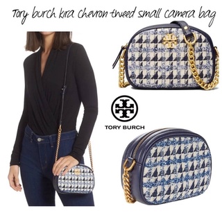 แท้💯 outlet Tory burch kira chevron tweed small camera bag