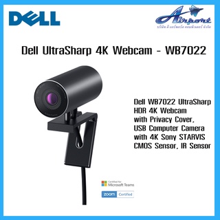 Dell WB7022 UltraSharp HDR 4K Webcam with Privacy Cover, USB Computer Camera with 4K Sony STARVIS CMOS Sensor, IR Sensor