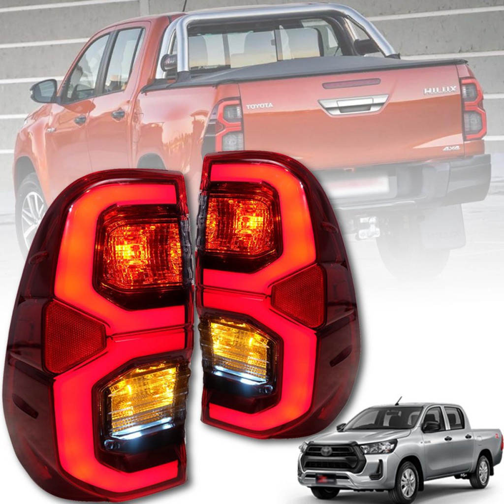 * ของแท้ * ไฟท้าย LED รุ่น โตโยต้า รีโว่ ร็อคโค่ TOYOTA HILUX REVO ROCCO ปี 2015 - 2020 1 คู่ สีแดง 