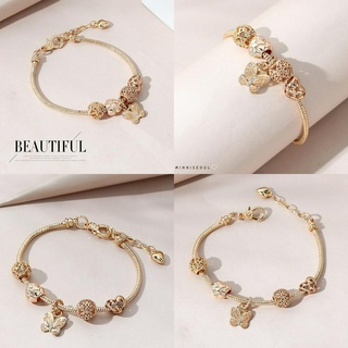 A30 สร้อยข้อมือ BEAUTIFUL Gold ลายผีเสื้อ ไม่ลอก ไม่ดำ สายปรับได้ จัดส่งทุกวัน