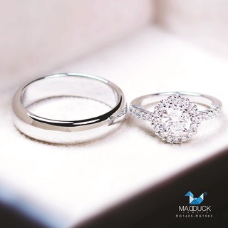 Madduckjewels แหวนเงินแท้ เพชร CZ ชุบโรเดียม RG1405-RG1563