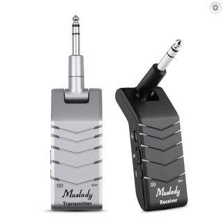 Muslady 2 . 4 G ระบบไร้สาย ( Transmitter + ตัวรับสัญญาณ ) Max . 30 ม . ที่มีประสิทธิภาพในตัวแบตเตอรี่แบบชาร์จได้สําหรับกีตาร์