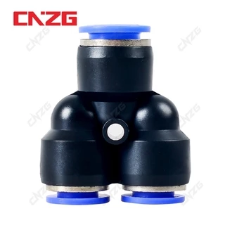 PY PW ข้อต่อลม ข้อต่อลมเสียบสามทาง ข้อต่อตัววาย หัวพ่นหมอก ลม 6mm Fitting