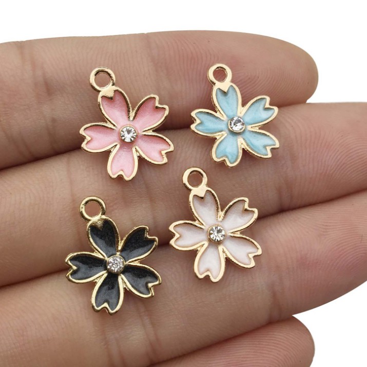 จี้ตกแต่ง ตัวห้อย โลหะ set ดอกไม้ no.2 พร้อมห่วงกลม ราคา/ตัว