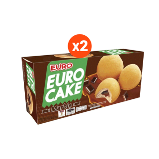 Euro ฟัฟเค้กสอดไส้ ตรายูโร่ 144g ครีมมาร์เบิ้ลช็อก (Pack x2)