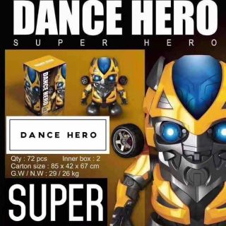 ซุปเปอร์ฮีโร่ Dance Hero Model Bumblebee Super Dance โมเดลหุ่นยนต์ บับเบิ้ลบี เต้นได้ มีไฟ